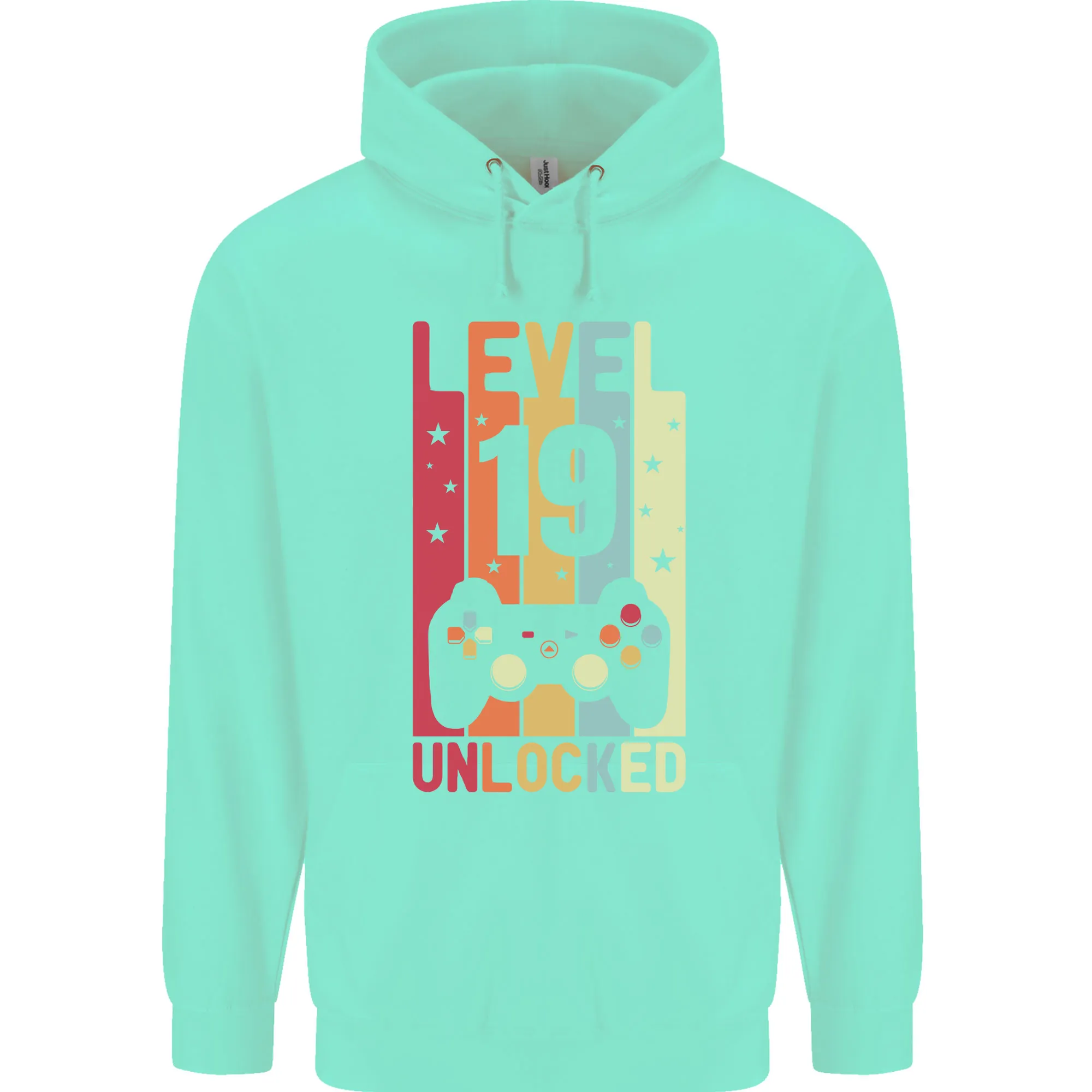 19th Birthday 19 Year Old Level Up Gaming Mens 80% Cotton Hoodie