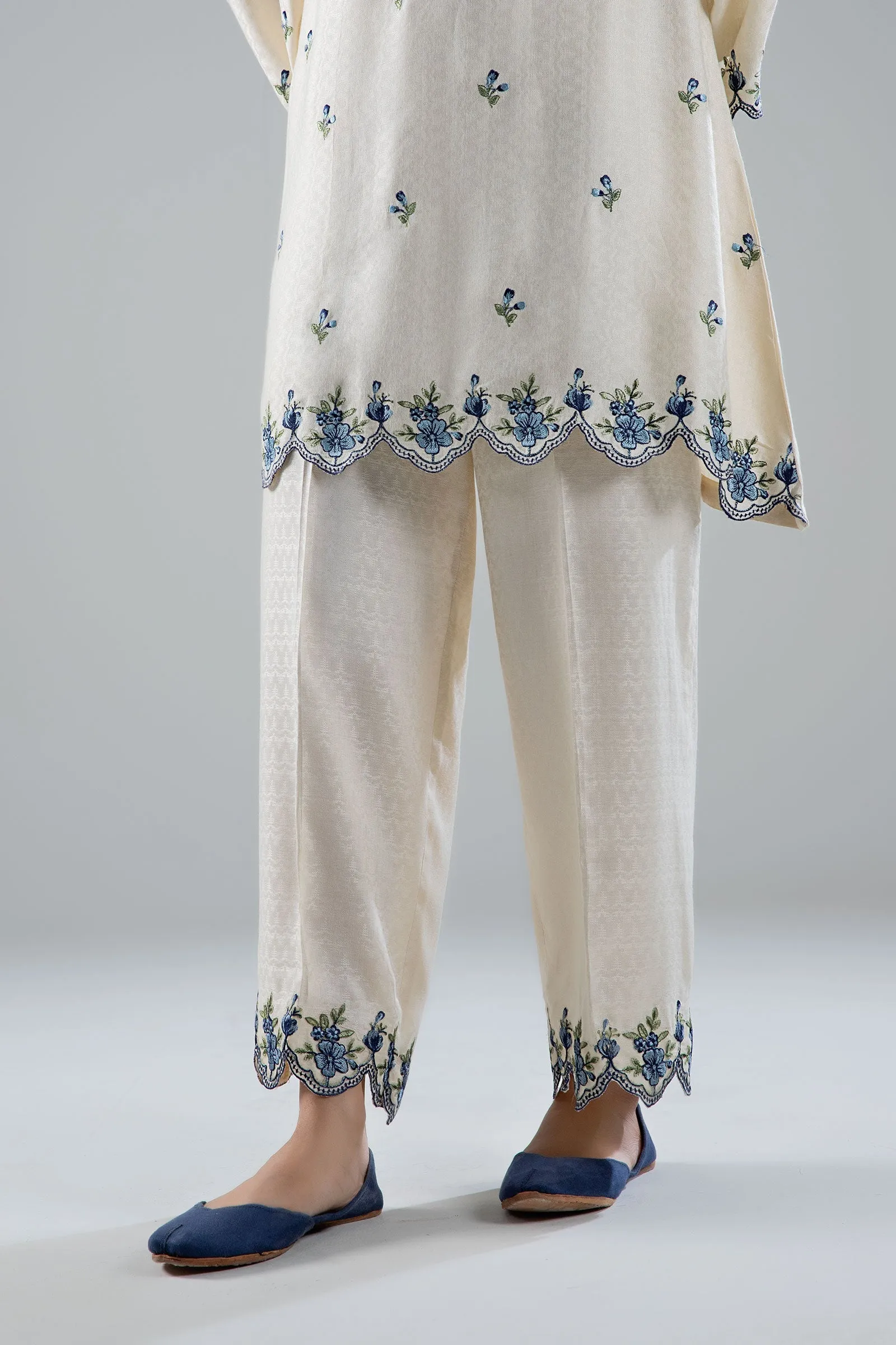 2 Pc Embroidered Linen Suit | MB-WS24-56