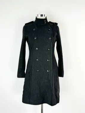 Arthur Galan Charcoal Double Breasted Wool Blend Coat - AU12