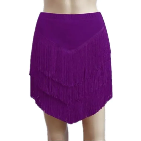 Asymmetric Short Colorful Latin Skirt