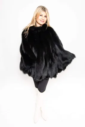 Black Fox Fur Patchwork Cape