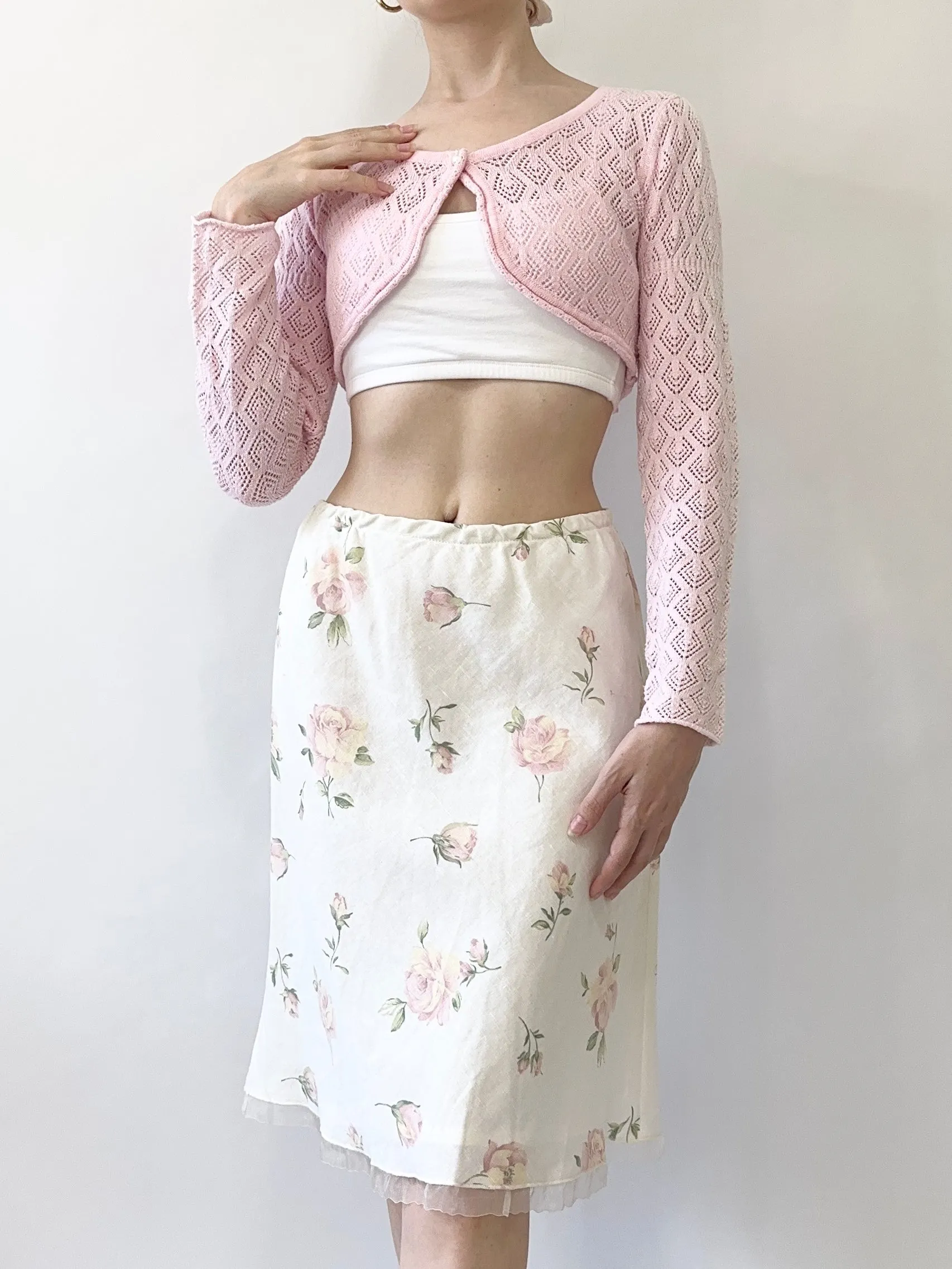 Blushing Rose Linen Skirt (XS)