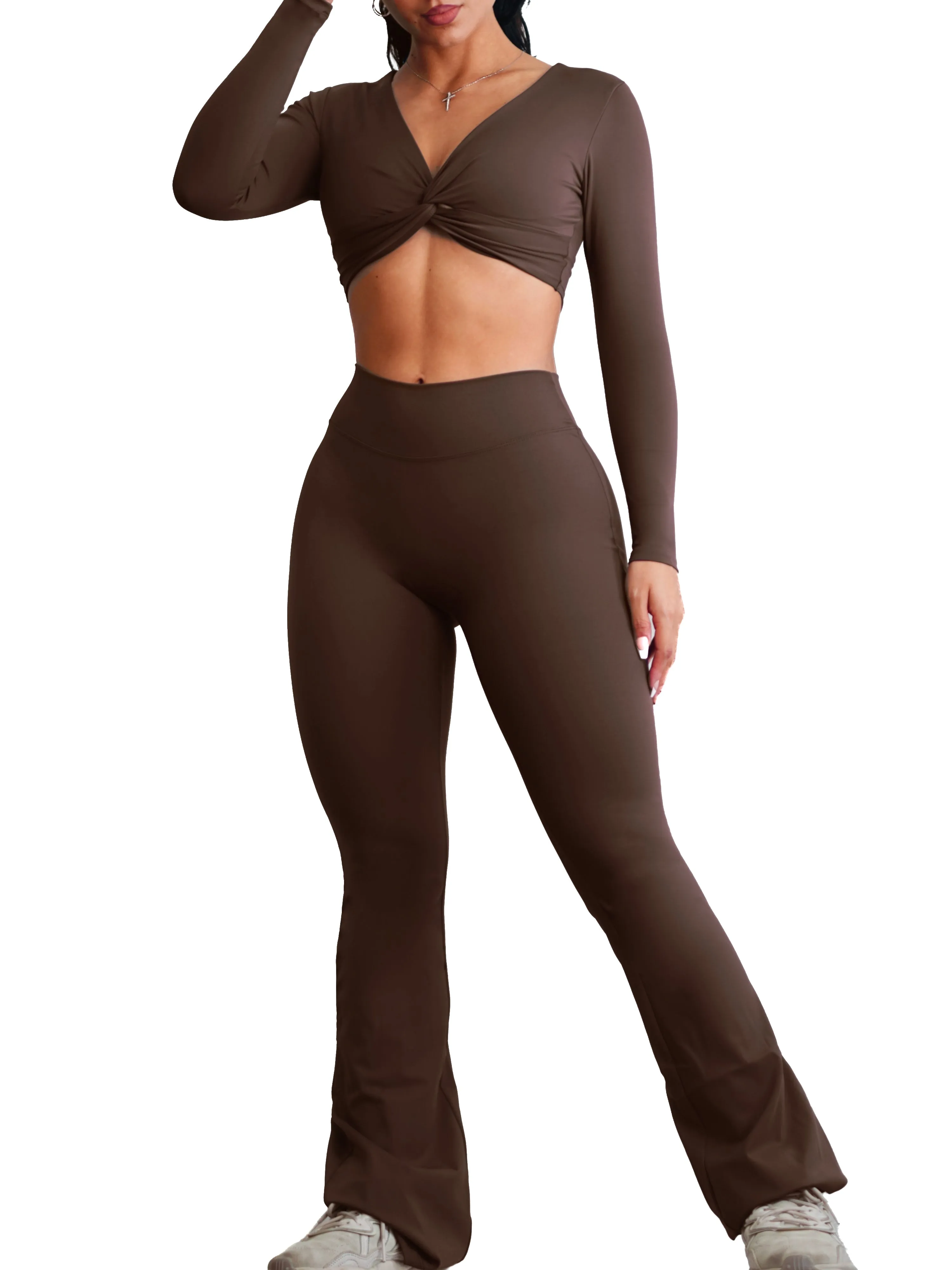 Bootcut Flare Seamless Leggings (Cocoa Brown)