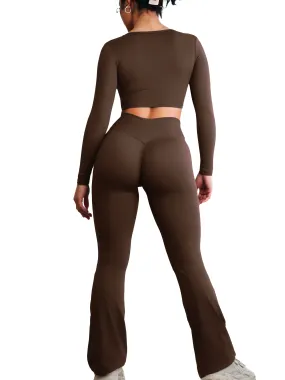 Bootcut Flare Seamless Leggings (Cocoa Brown)
