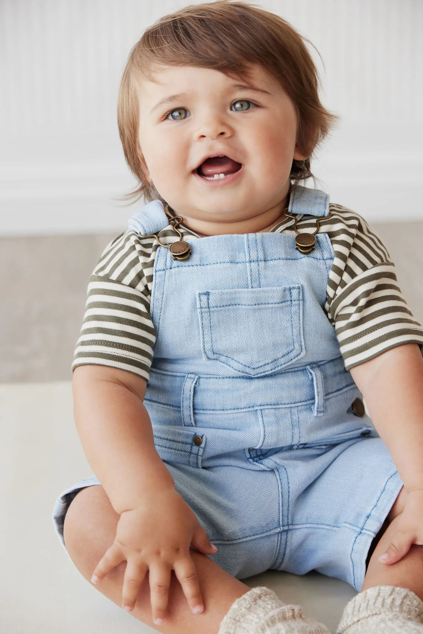 Chase Short Overall - Washed Denim