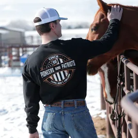 Cinch Men's "Pioneer & Patriots" L/S Graphic Logo T-Shirt in Black