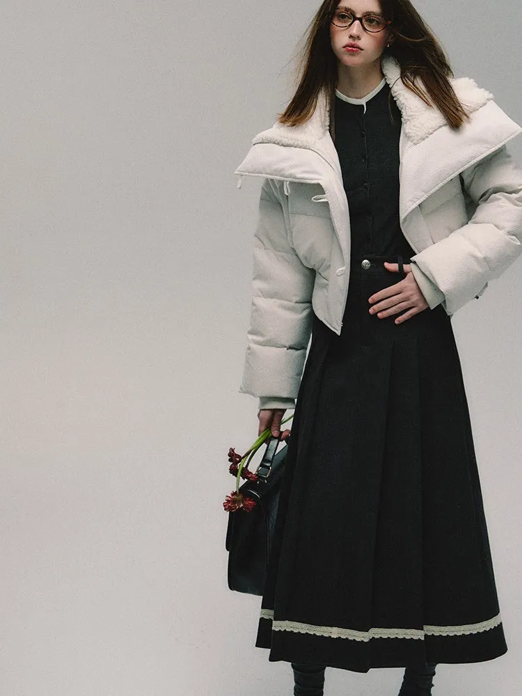 College Style Simple Pleated Long Skirt