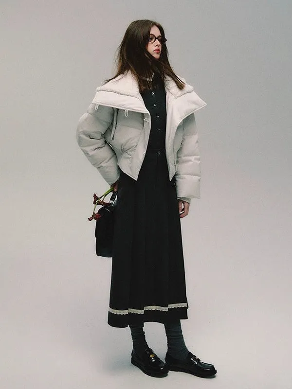 College Style Simple Pleated Long Skirt