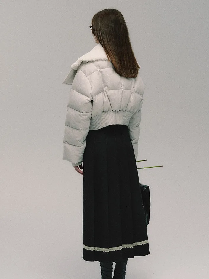 College Style Simple Pleated Long Skirt