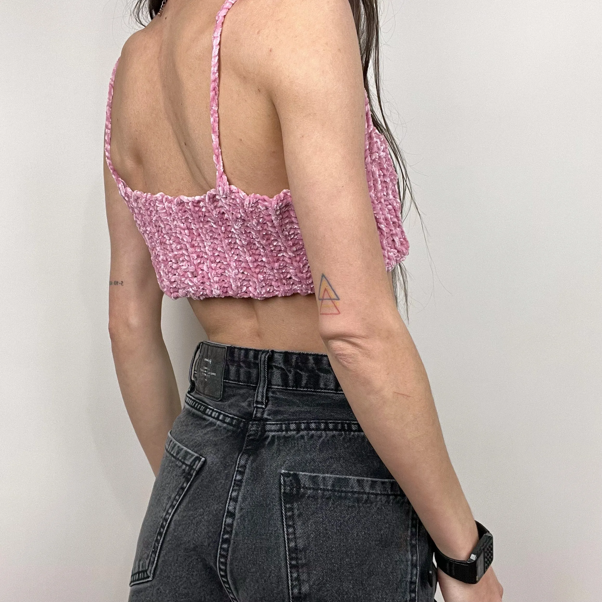 Crocheted Velvet Tube Top