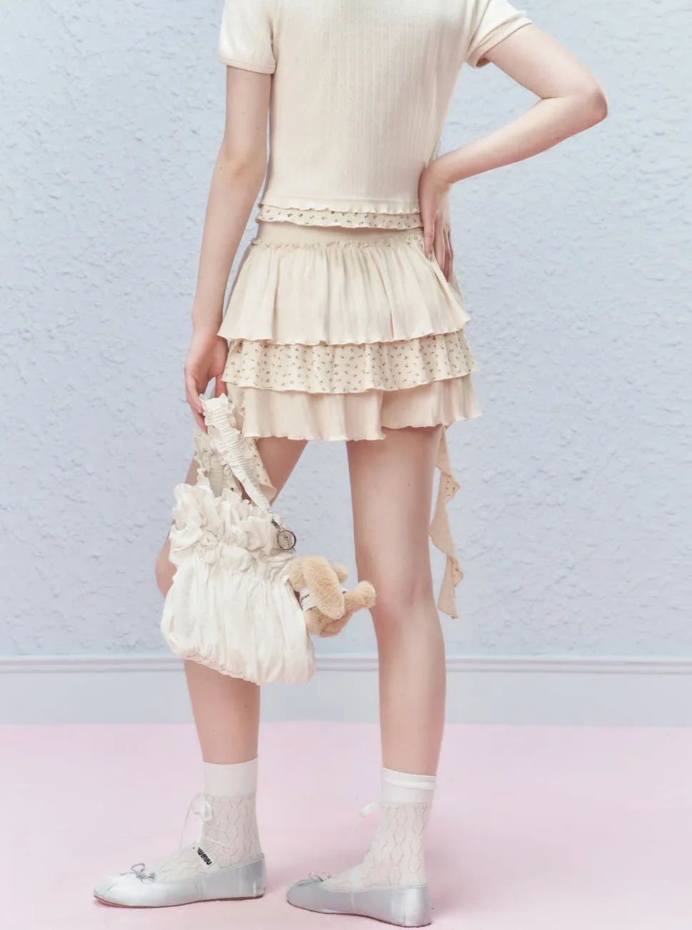 Floral Cake Culottes Cropped Skirt