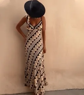 Geometric Printing Summer Slip Dress