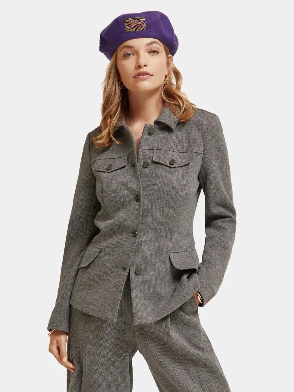 Jersey Tailored Blazer | Charcoal