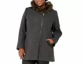 Maralyn & Me Juniors' Faux-Fur-Trim Hooded Coat