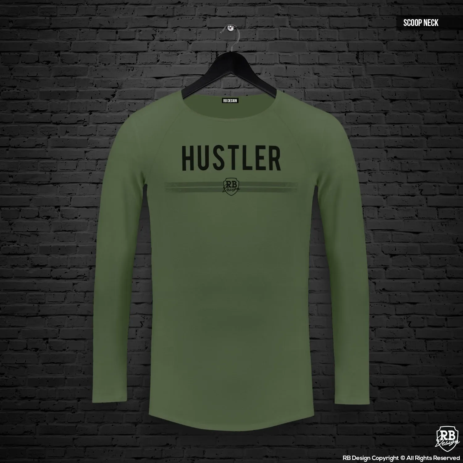 Mens Long Sleeve T-shirt "HUSTLER" MD975