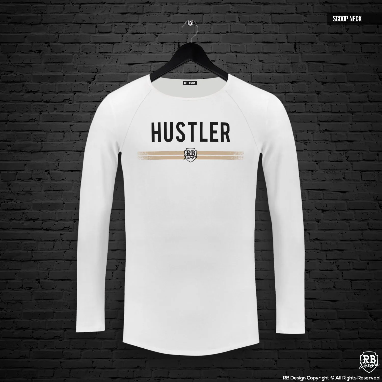 Mens Long Sleeve T-shirt "HUSTLER" MD975