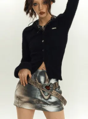 Metallic Color Tight Miniskirt