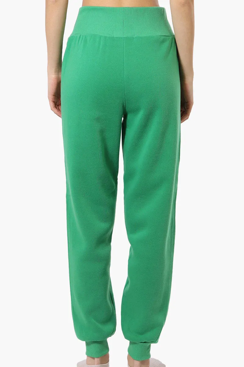 New Look High Waisted Flame Print Joggers - Green