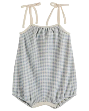 Overall Baby Girl Gingham Blue - قصيرة