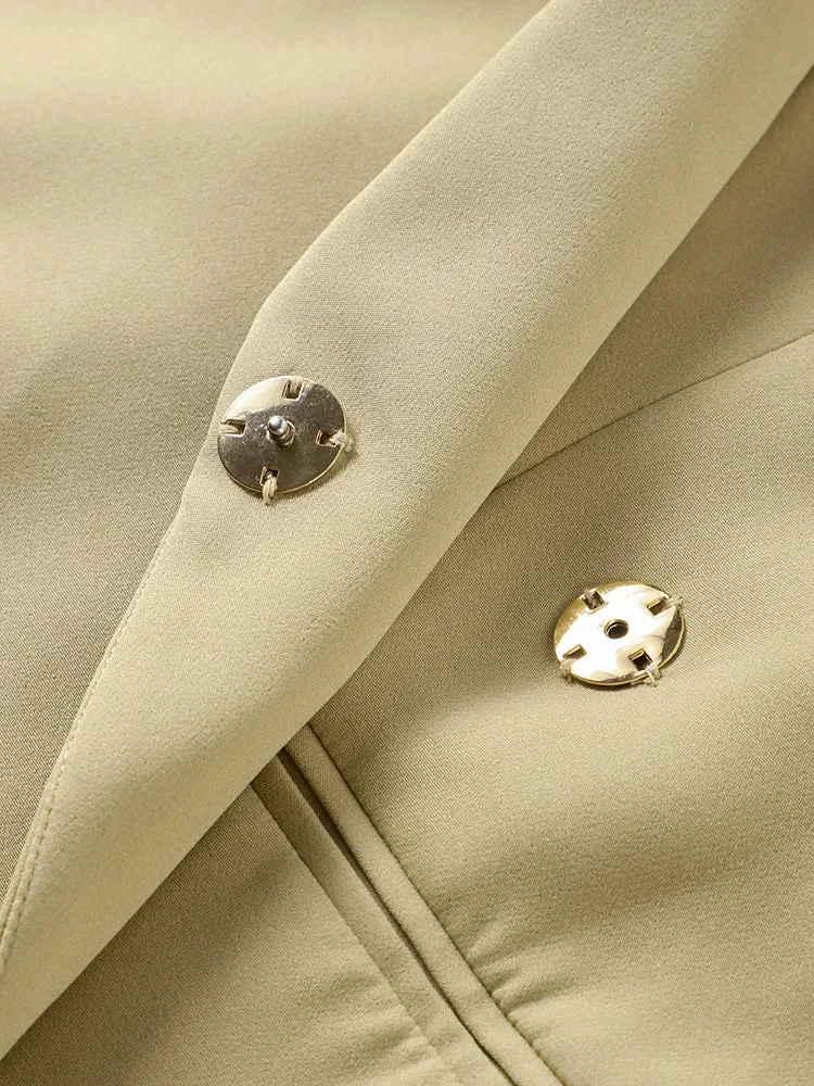 Oversized Collared Blazer with Side Slits