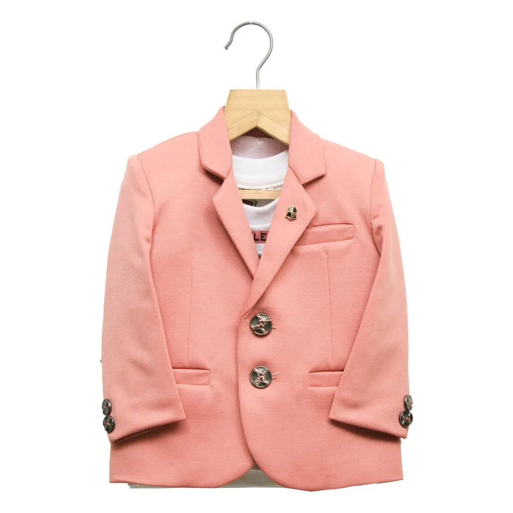 Peach Blazer With White T-Shirt