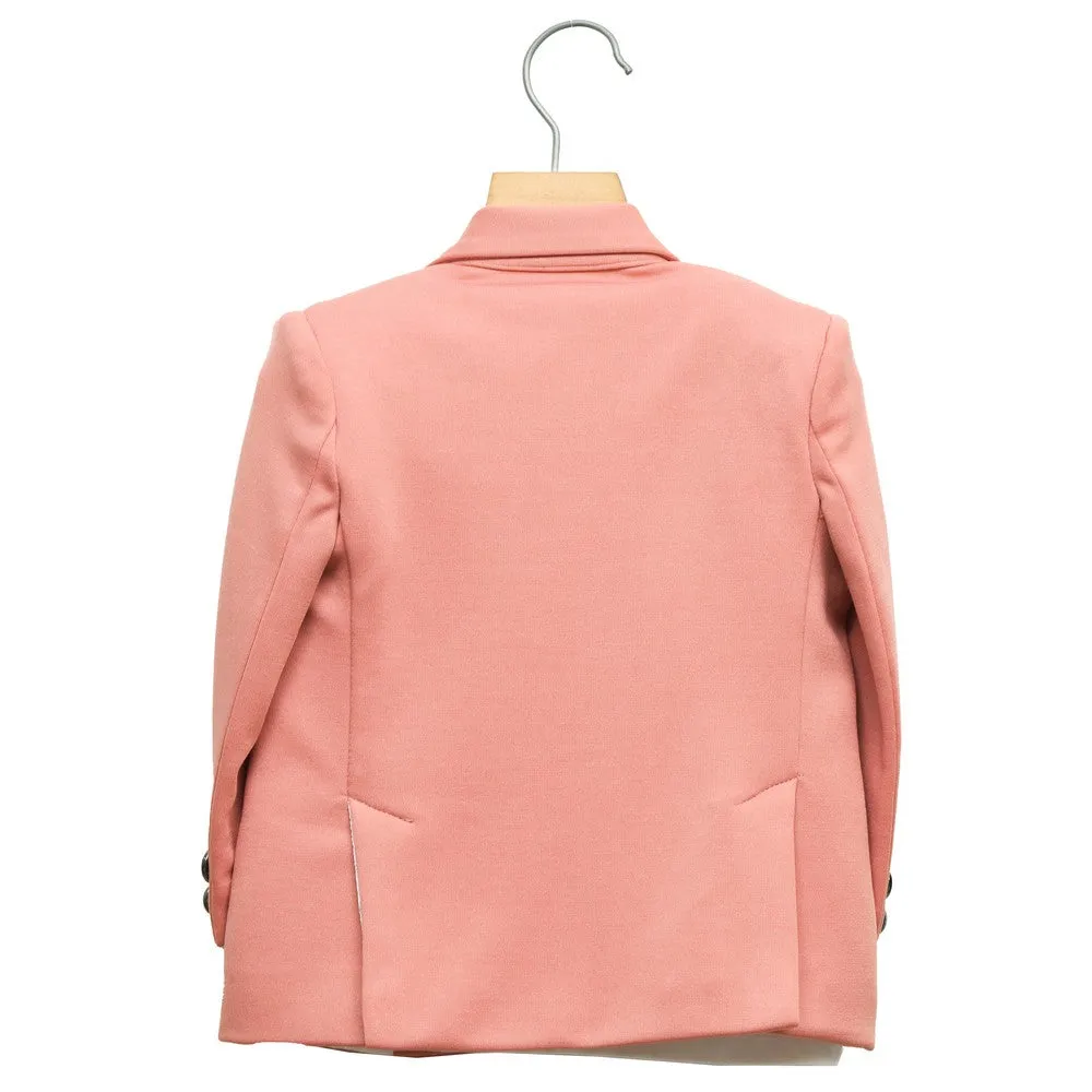 Peach Blazer With White T-Shirt