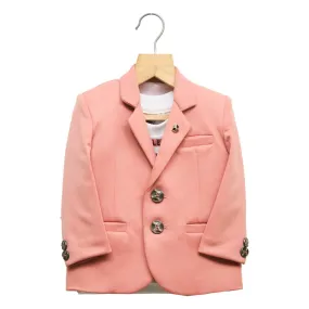 Peach Blazer With White T-Shirt