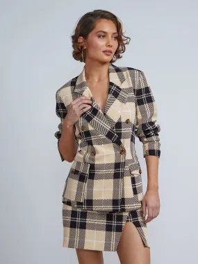 Plaid Double Breasted Blazer