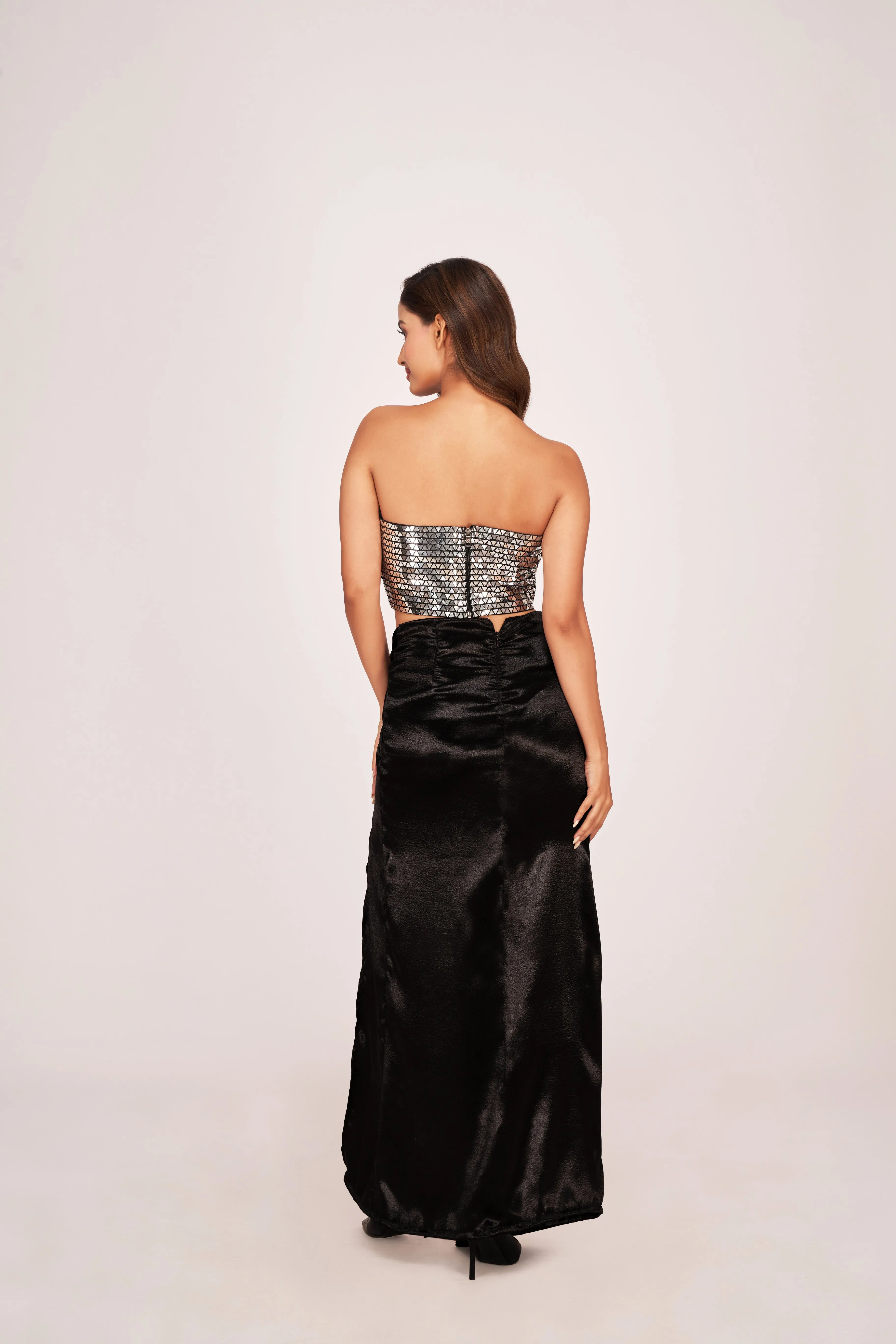 Radiant Noir Elegance Crop Top