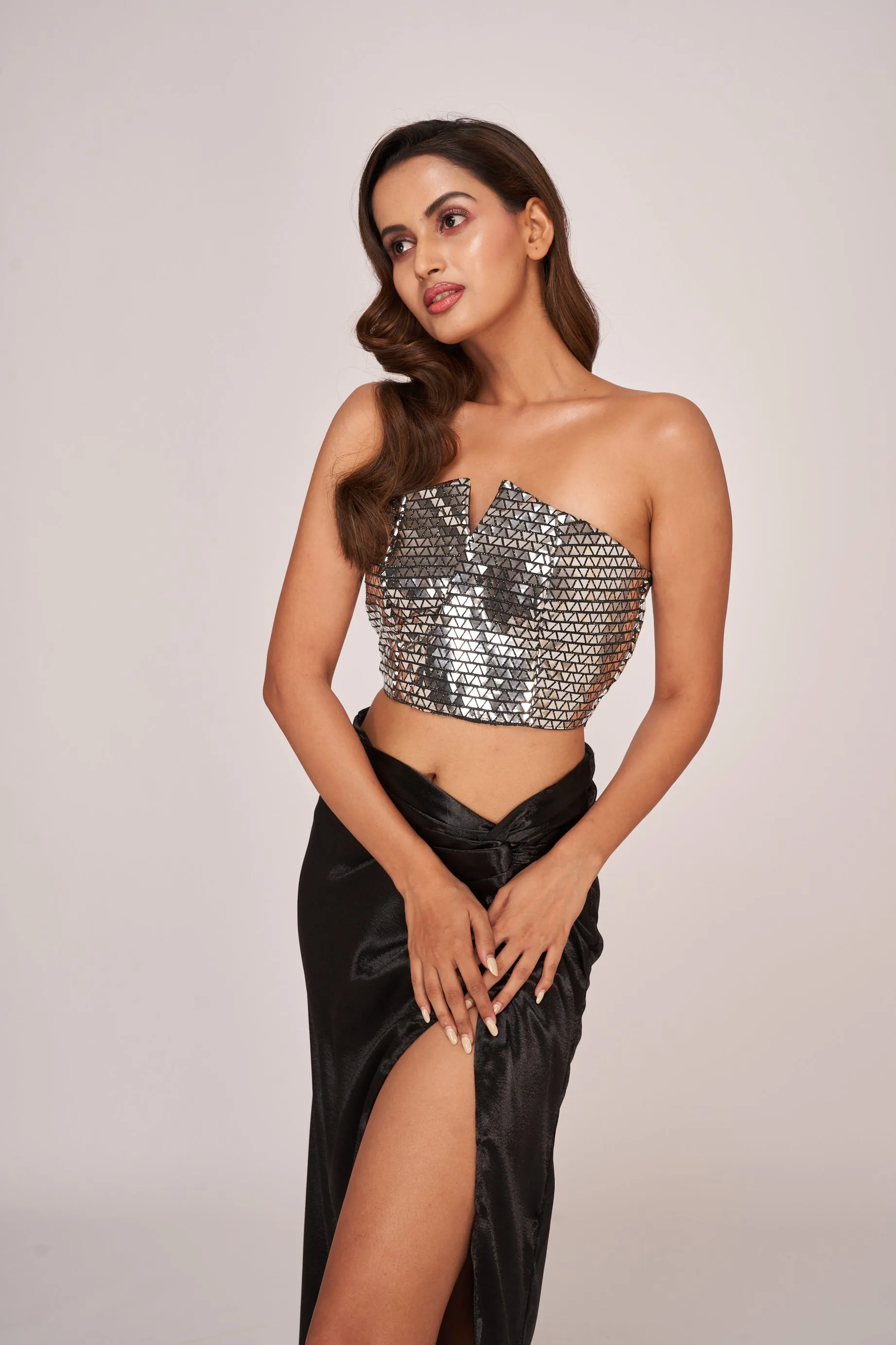 Radiant Noir Elegance Crop Top