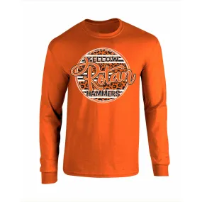 Rotan Yellowhammers - Animal Print Stripe Circle Long Sleeve T-Shirt