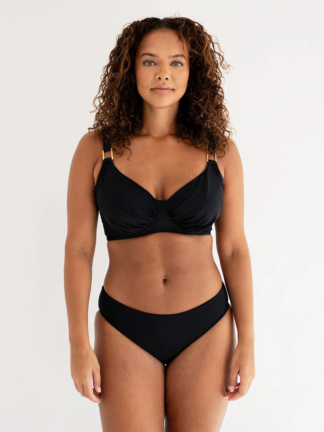 SECRET SUPPORT DD  Full Cup Bikini Top Black