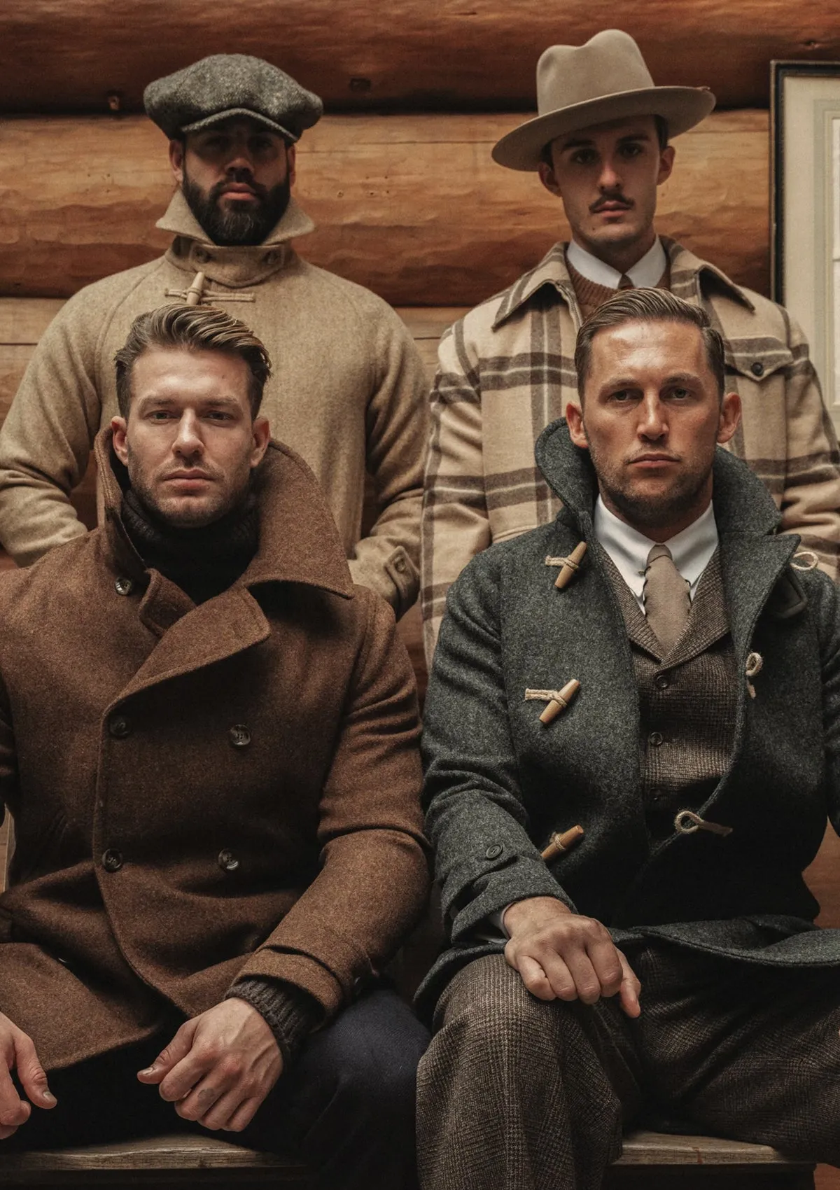 Storm-Collar Pure Wool Pea Coat - Tawny Rust