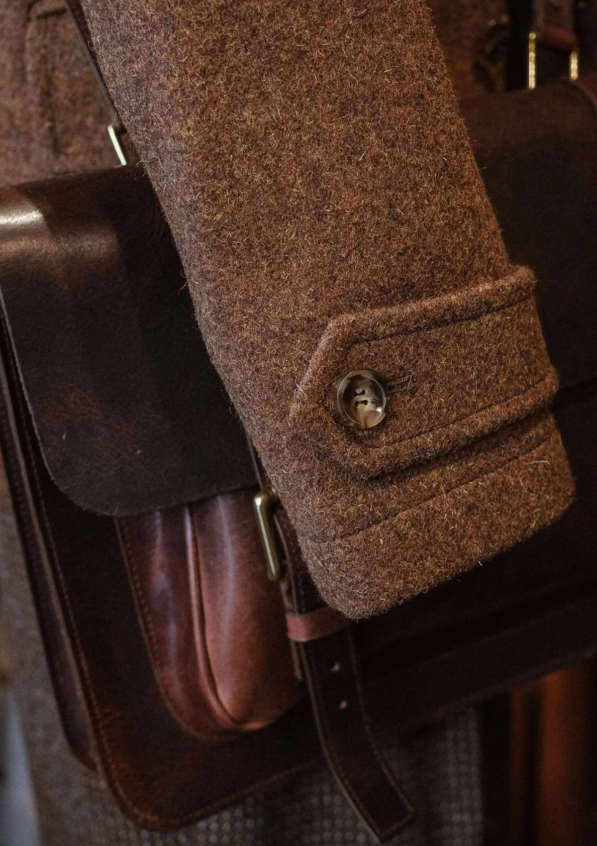 Storm-Collar Pure Wool Pea Coat - Tawny Rust