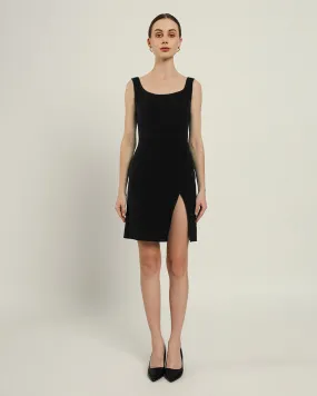The Cannes Daisy Noir Linen Dress