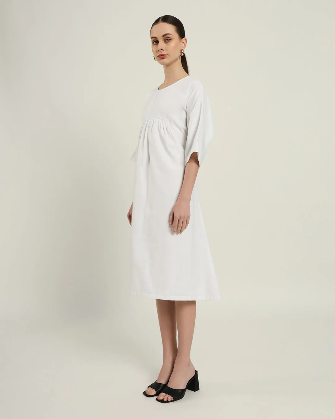 The Monrovia Daisy White Linen Dress