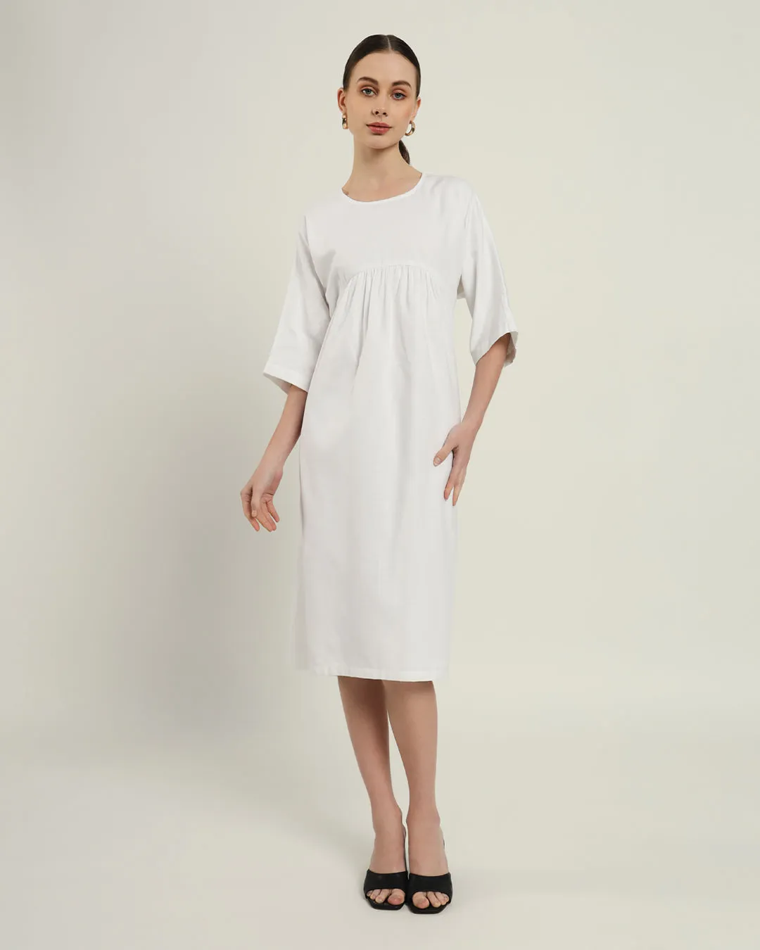 The Monrovia Daisy White Linen Dress