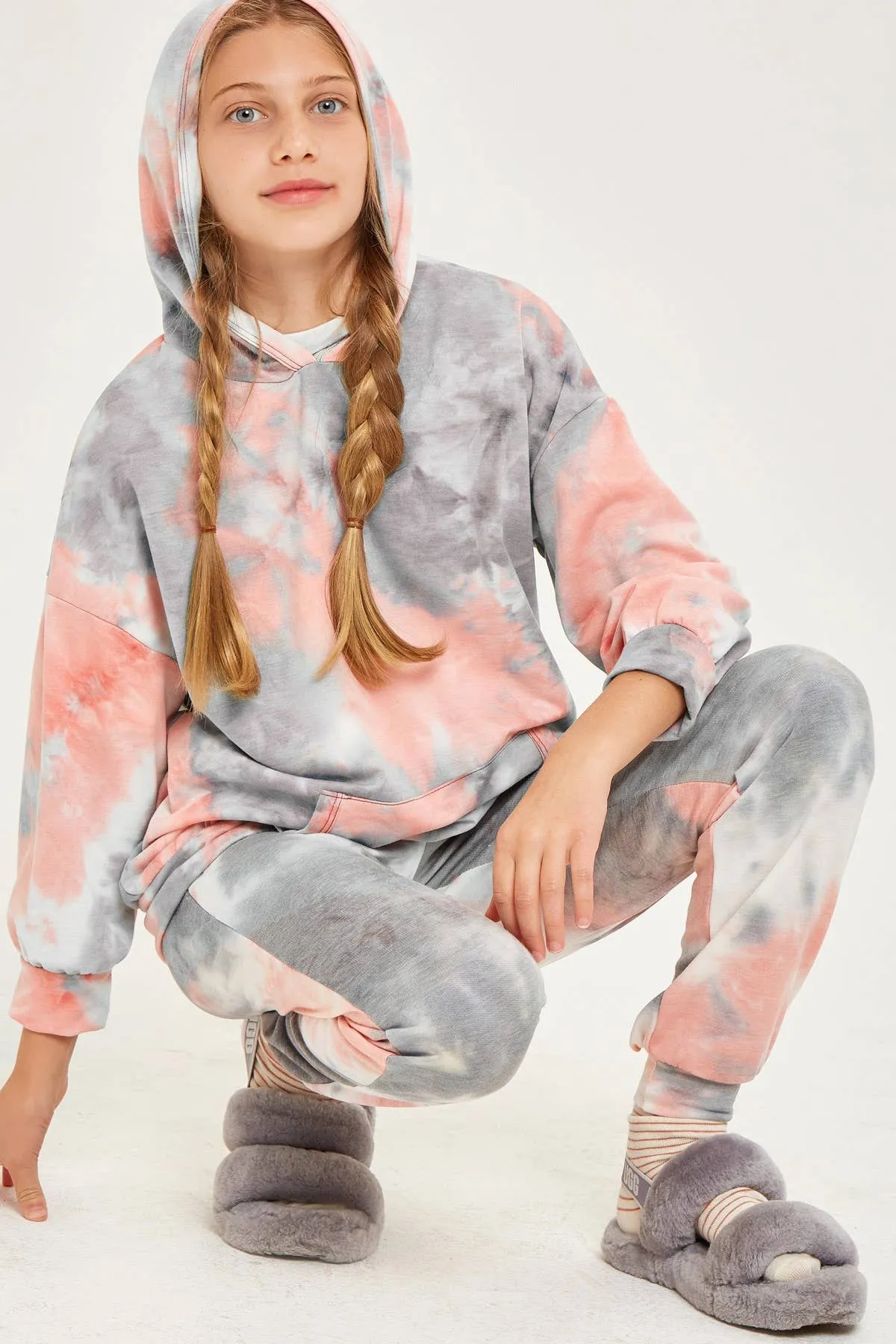 Tie Dye Jogger Pants: PINK