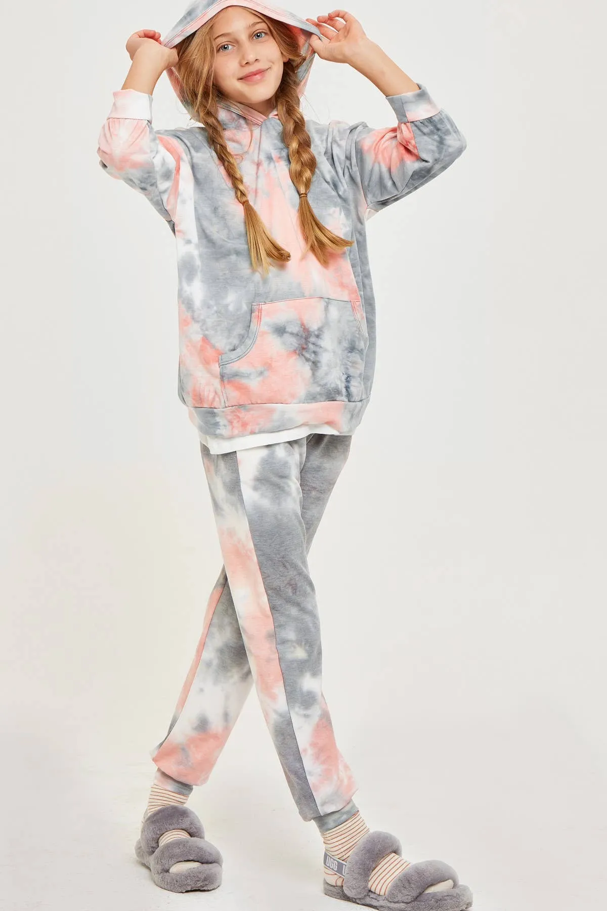 Tie Dye Jogger Pants: PINK