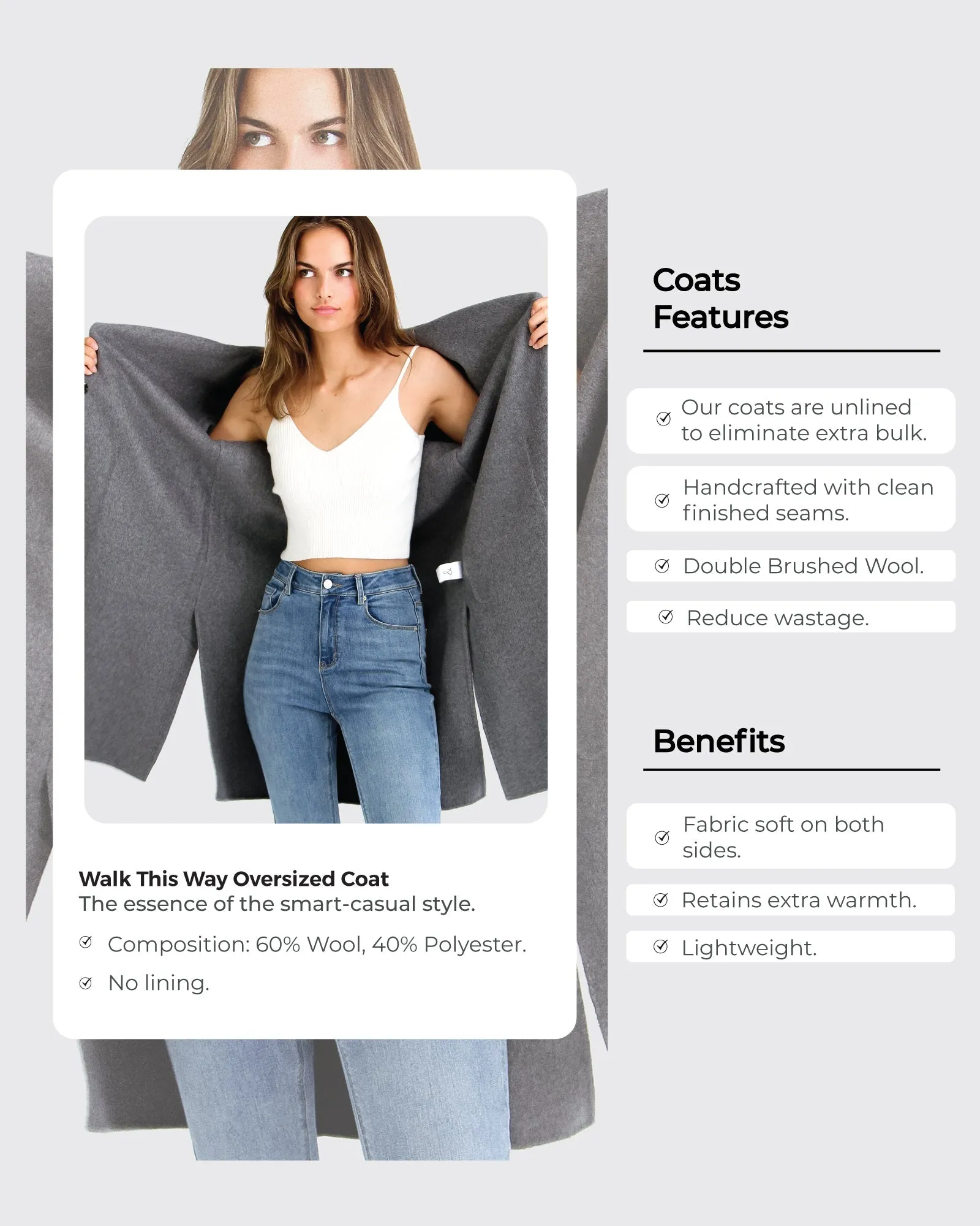 Walk This Way Wool Blend Oversized Coat - Oat