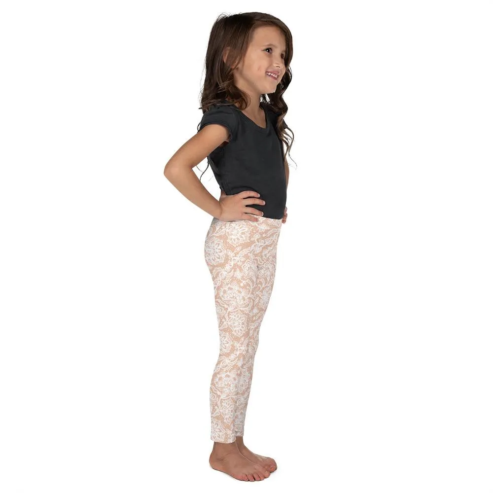 White Faux Lace Kid's Leggings