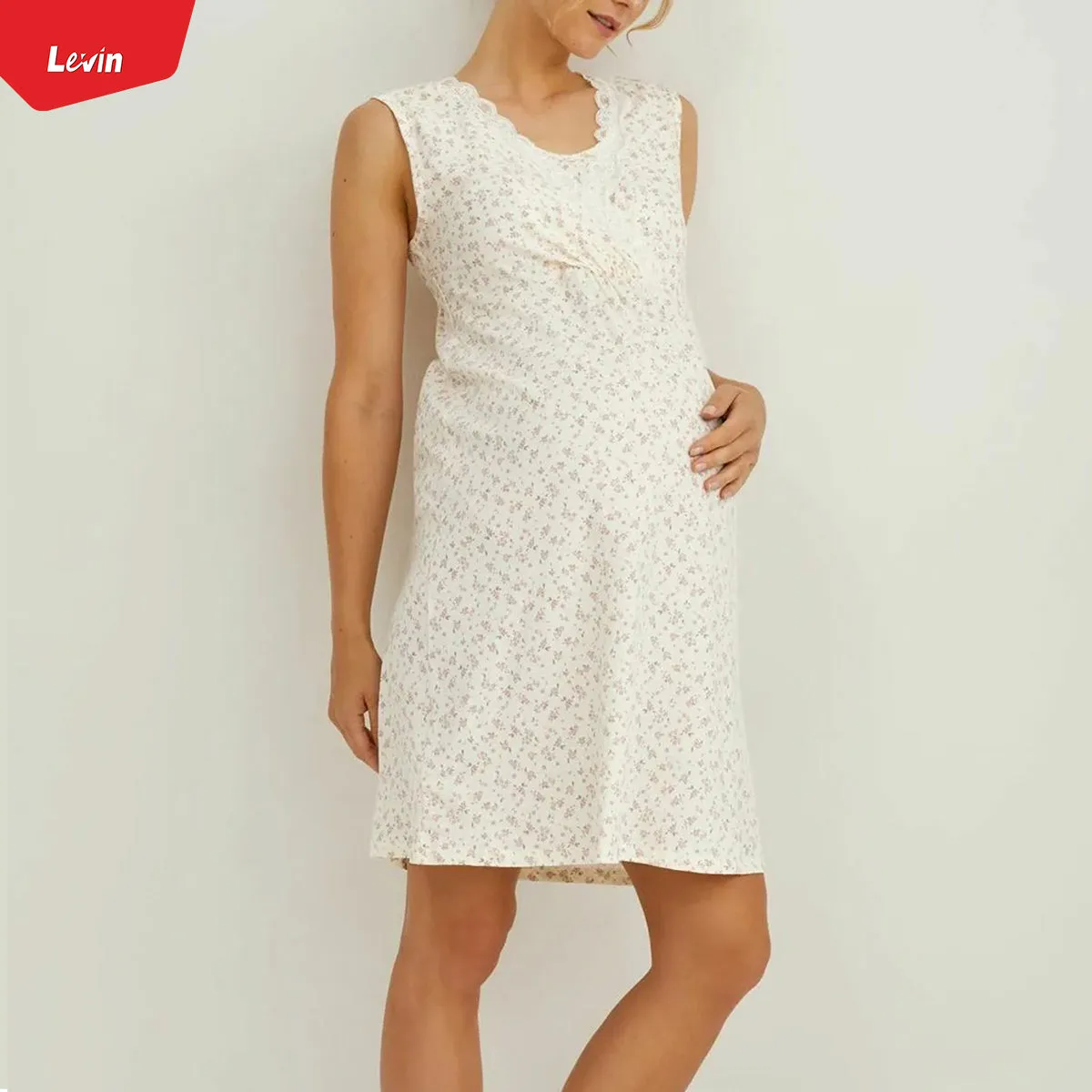 Women Short Sleeve Cotton Nightgown Maternity Dress
