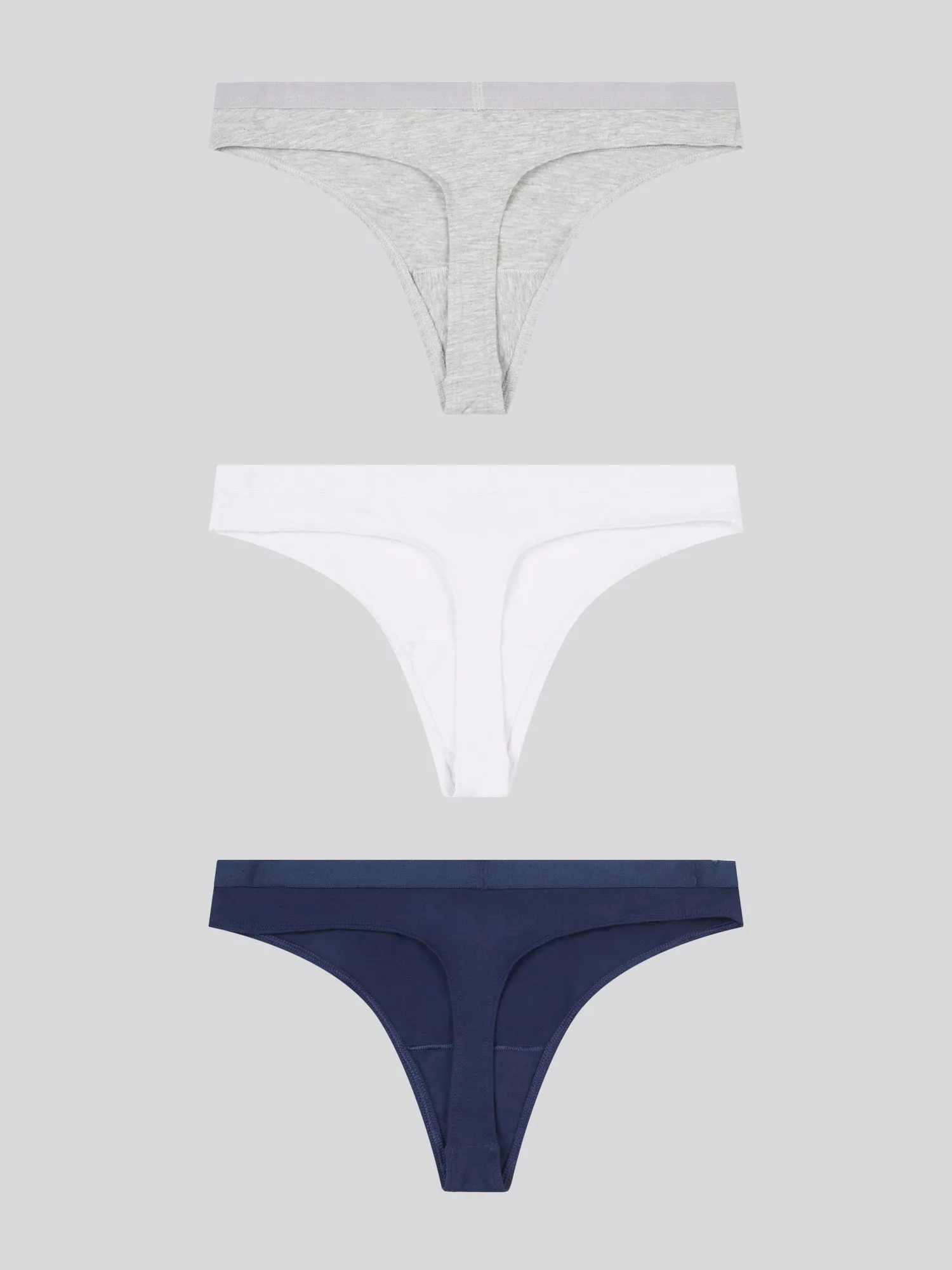 Womens 3 Pack Geo Mesh Panel Cotton Thong in Peacoat