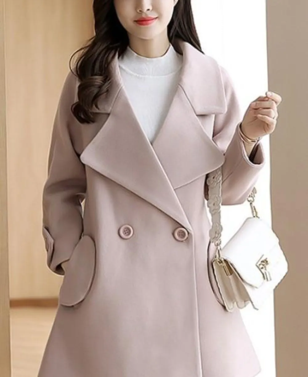 Womens Double Breasted Peacoat