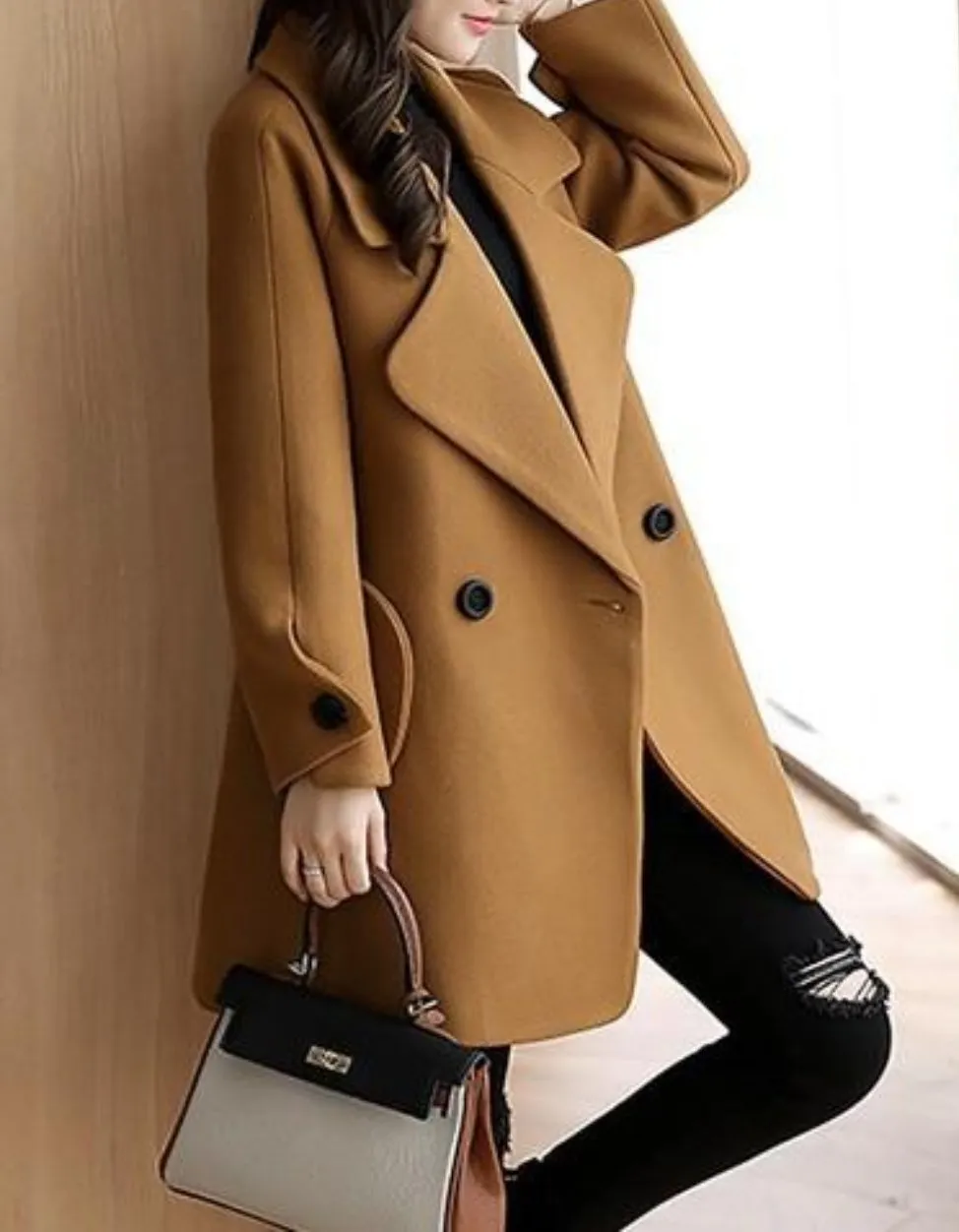 Womens Double Breasted Peacoat