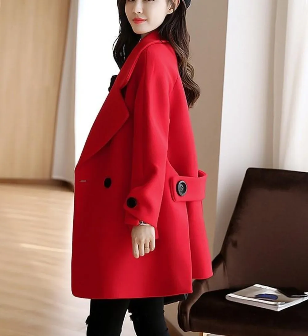 Womens Double Breasted Peacoat