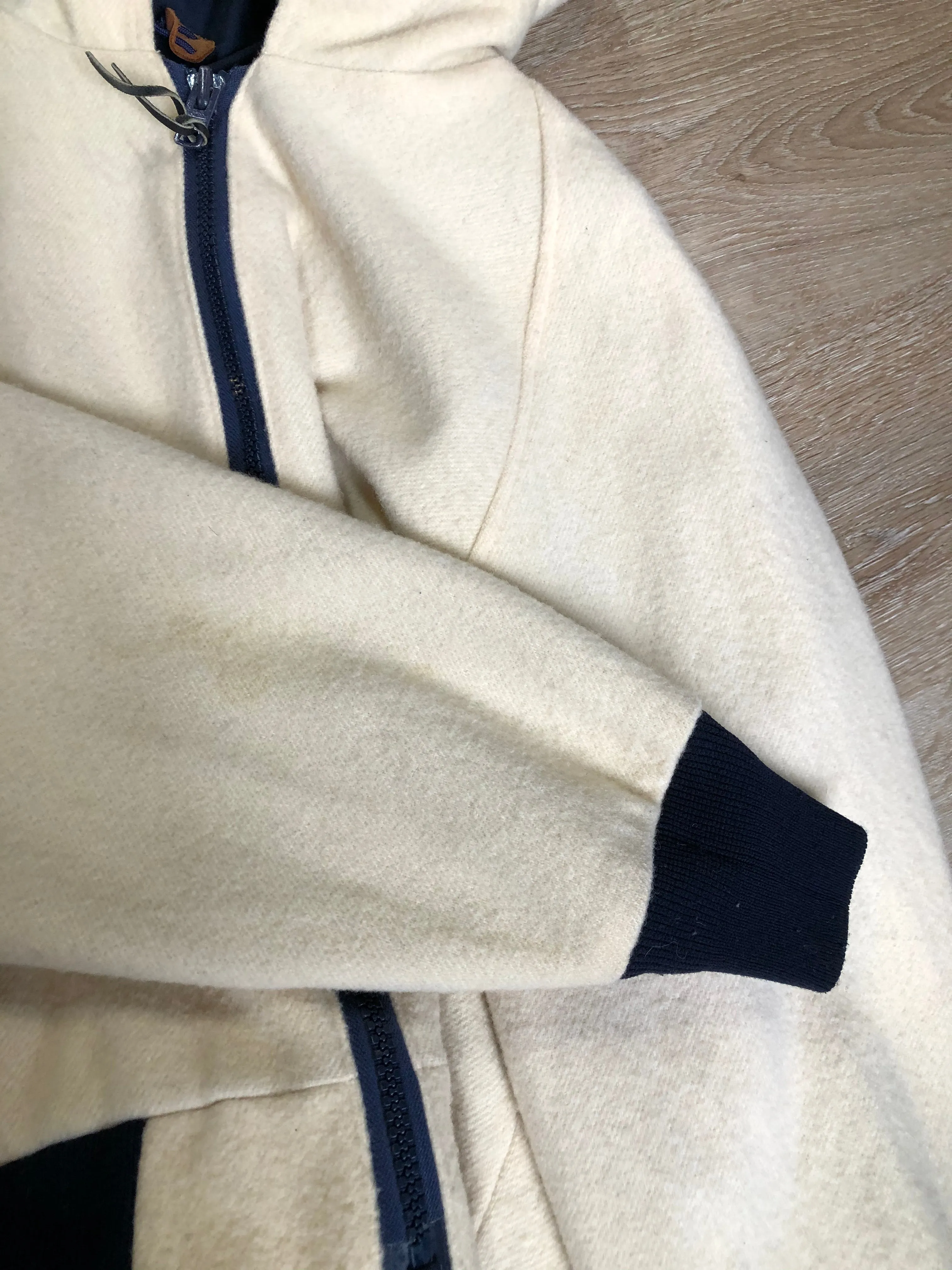 Woolrich White Wool Jacket with Hood, Made in USA, SOLD