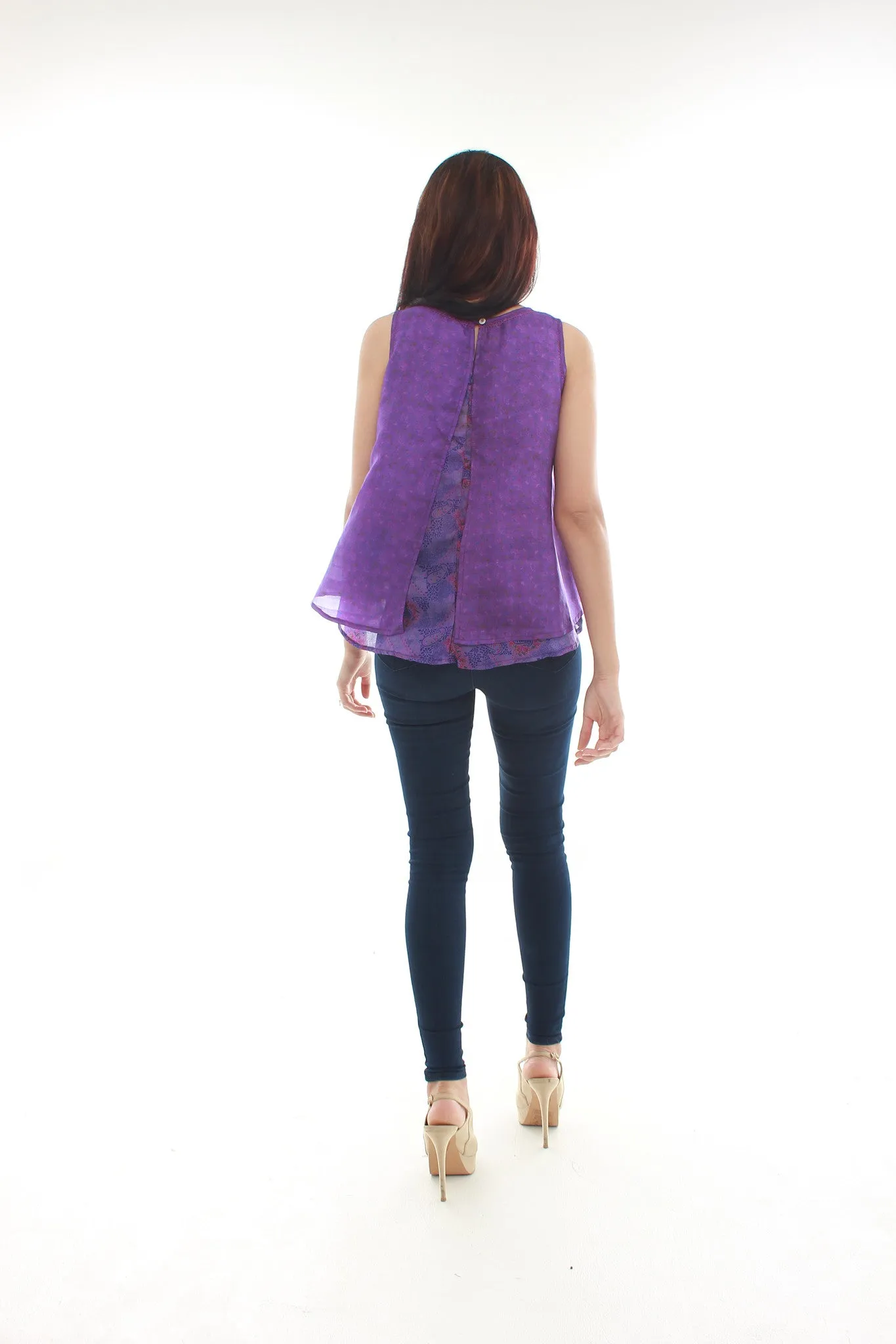 Zoe Silk Top (Purple)